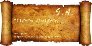 Illés Alvián névjegykártya